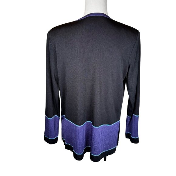 Exclusively Misook‎ Petite Med V Neck Cardigan Jacket Button Loop Closure - Picture 2 of 7